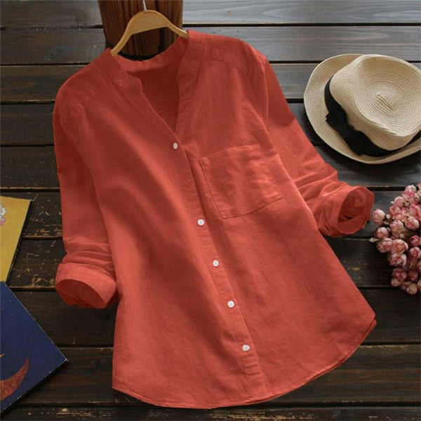 Elena® | Lässiges, lockeres Hemd aus Leinen-Baumwolle