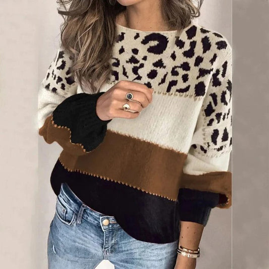 Olivia® | Stylischer Baumwollpullover im Leoparden-Stil