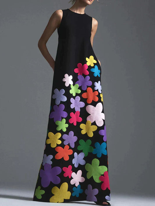 Camila® | Elegantes Blumenkleid mit Rundhalsausschnitt