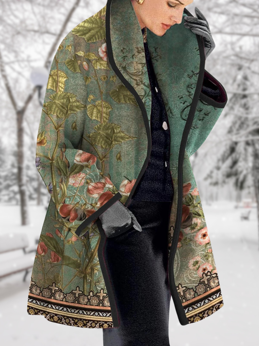Esther® | Eleganter Mantel mit Blumenmuster im Vintage-Look