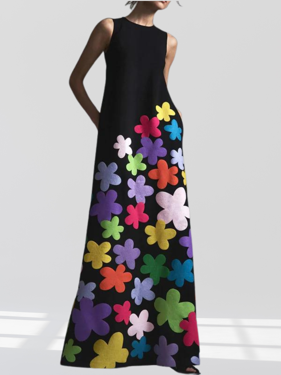 Camila® | Elegantes Blumenkleid mit Rundhalsausschnitt