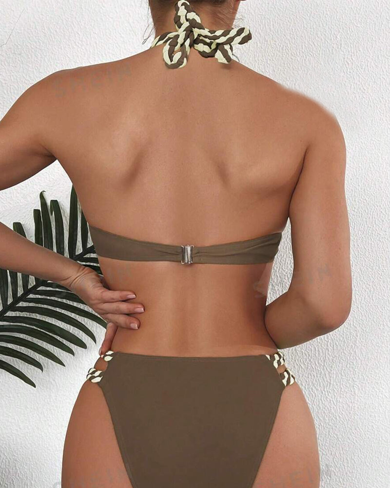 Zuzanne®| Neckholder-Bikiniset mit Farbblockmuster