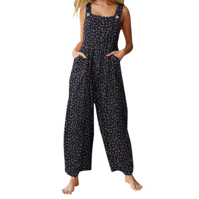 Jeneath® | Neue Frauen lässig lose Blume drucken Jumpsuits