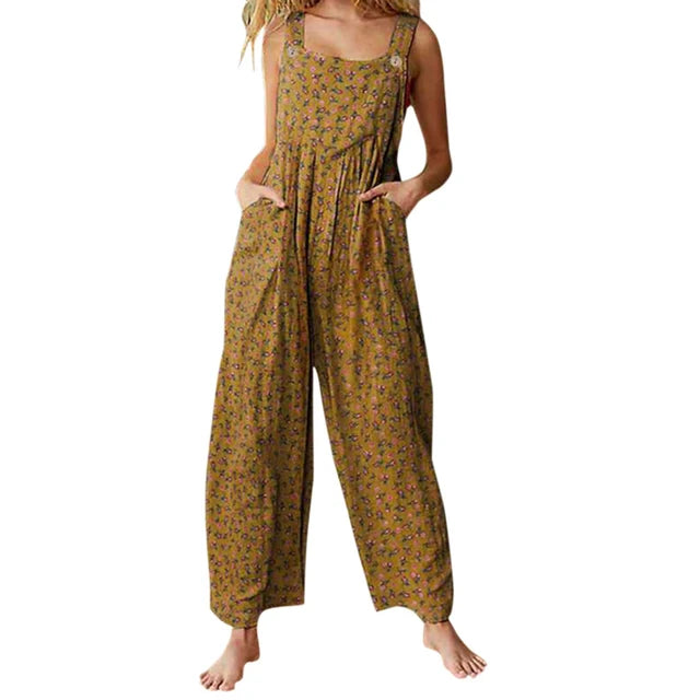 Jeneath® | Neue Frauen lässig lose Blume drucken Jumpsuits