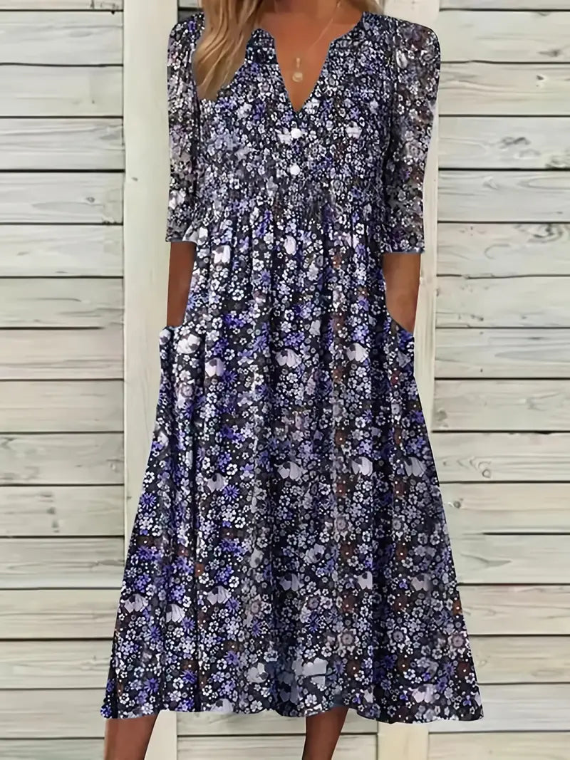 Yvonne® | Kleid mit Blumendruck im Vintage-Stil