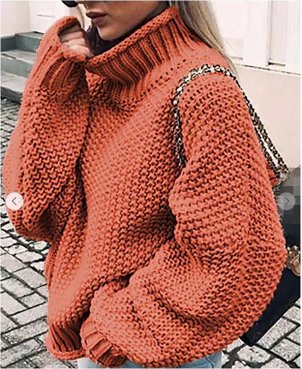 Ellie® | Dicker Strickpullover mit hohem Halsausschnitt und Ärmeln